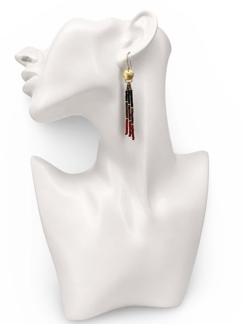 Fine Short Seed Disc Brass Earrings