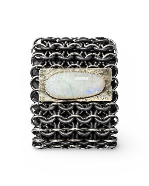 Brazalete Malla Eslastica Ancha Piedra