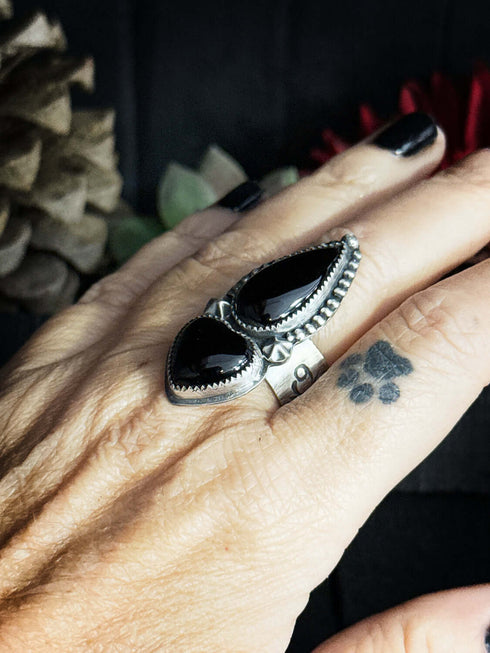 Anillo Duo Corazon Onix