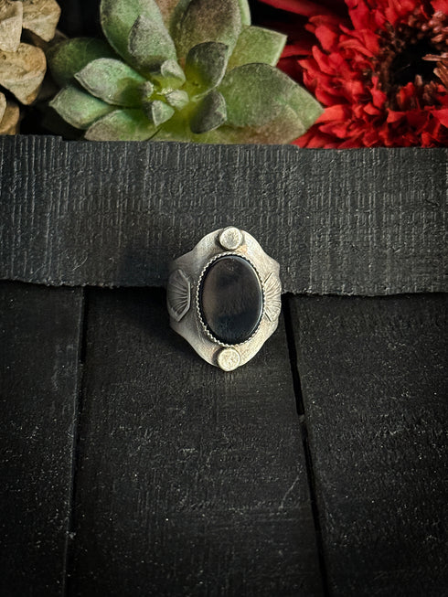 Anillo Escudo Ónix Negro