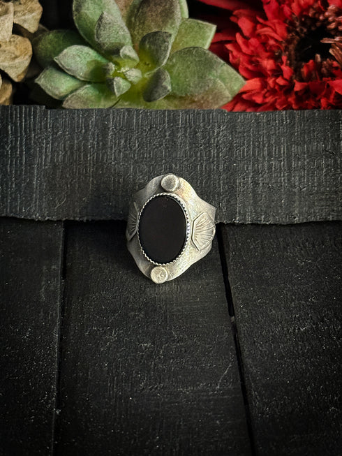 Anillo Escudo Ónix Negro