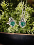 Green Agate Heart Pendant and Ring Set