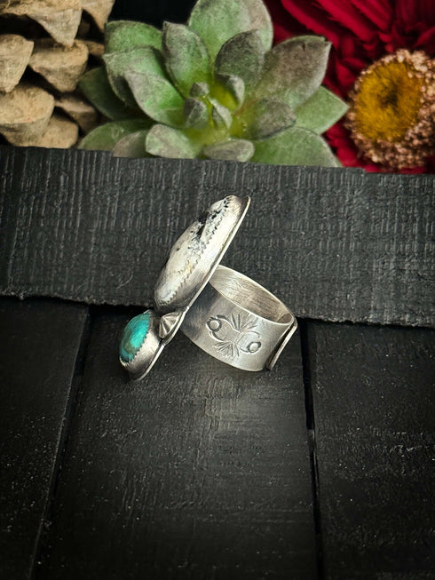 Anillo Duo White Buffalo y Turquesa