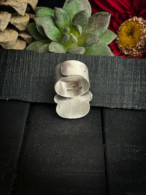 Anillo Duo White Buffalo y Turquesa