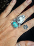 Anillo Duo White Buffalo y Turquesa