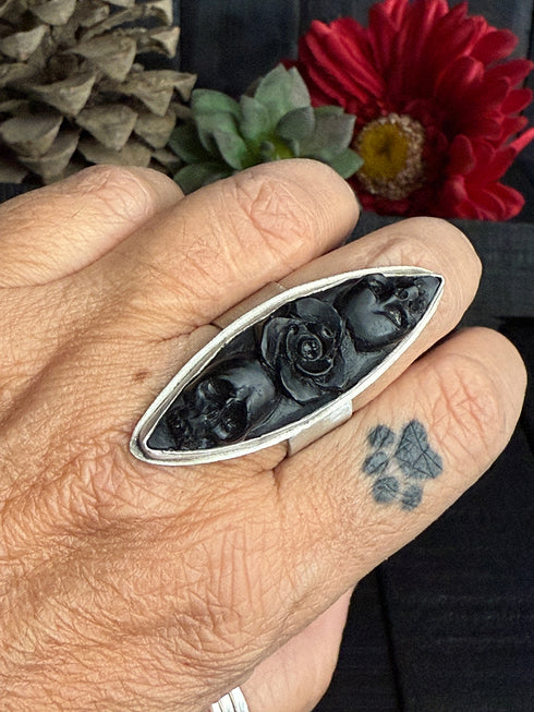 Anillo Skull and Roses