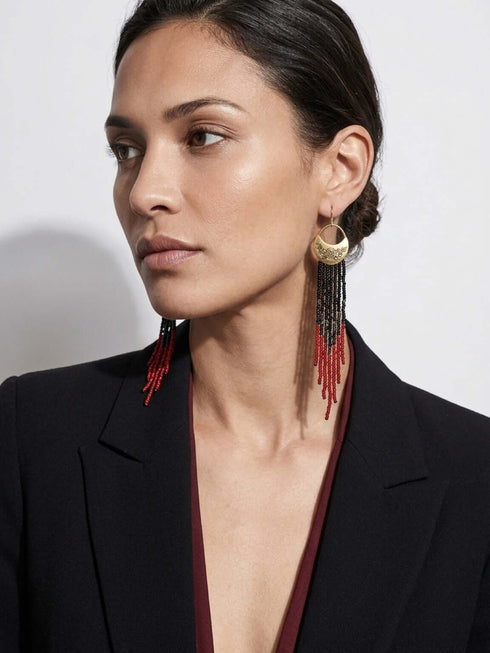 Seeds Earrings Brass Pink Moon