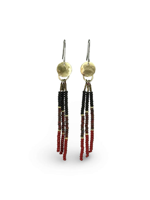 Fine Short Seed Disc Brass Earrings