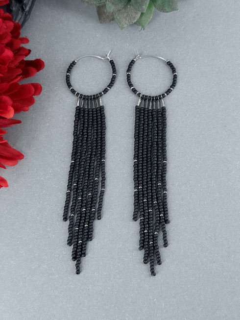 Brass Hoop Seed Earrings