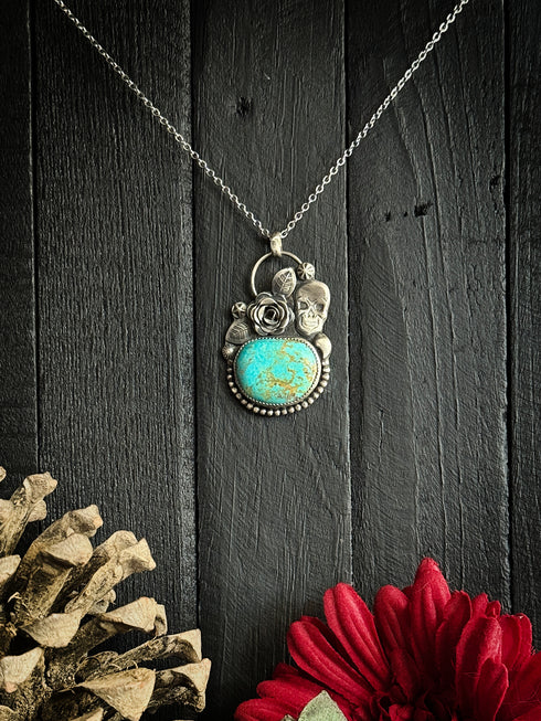 Colgante Skull Rosa y Turquesa