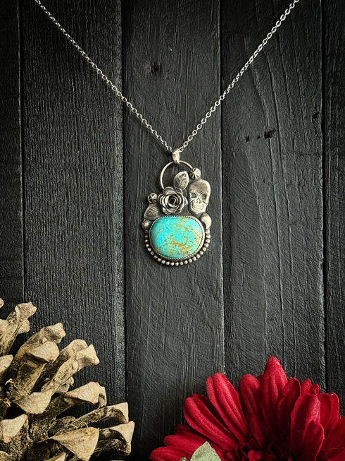 Colgante Skull Rosa y Turquesa