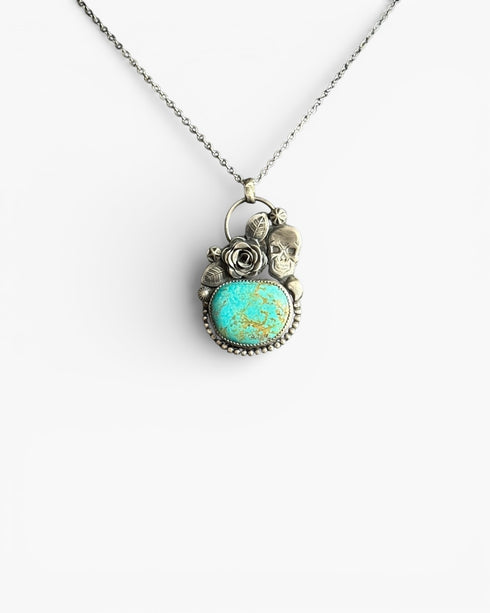 Colgante Skull Rosa y Turquesa
