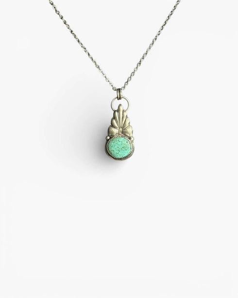 Turquoise Leaf Concho Pendant
