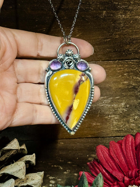 Colgante Mookaite y Amatista