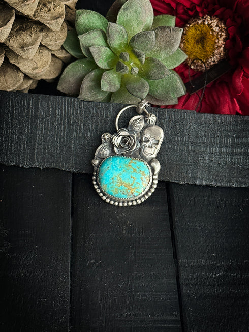 Colgante Skull Rosa y Turquesa