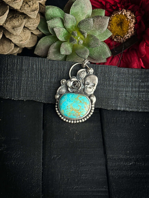 Colgante Skull Rosa y Turquesa