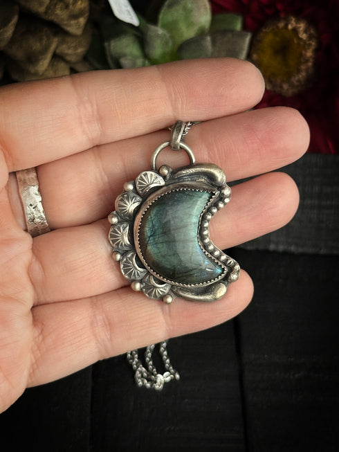 Colgante Luna de Labradorita