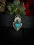 Colgante Corazón Llamas Turquesa