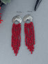 Pendientes Seeds Plata Pico Rojo