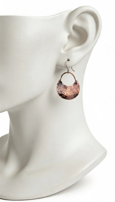 Pendientes Media Luna Cobre