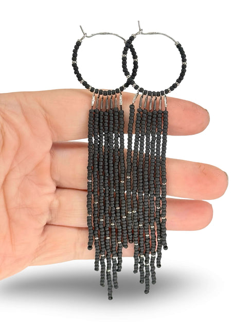Brass Hoop Seed Earrings