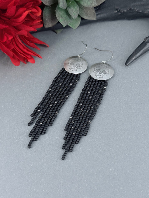 Pendientes Plata Seeds Disco Skull