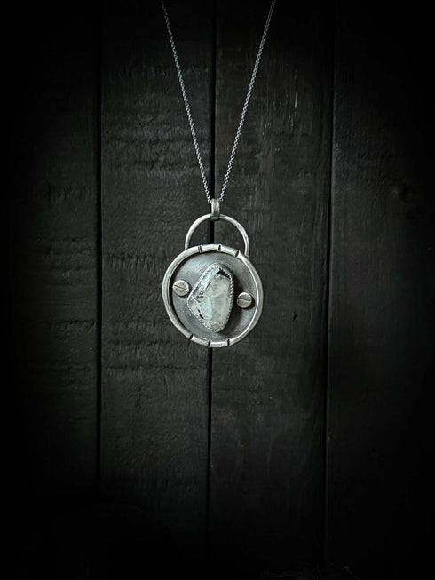 Circular Pendant with Moonstone