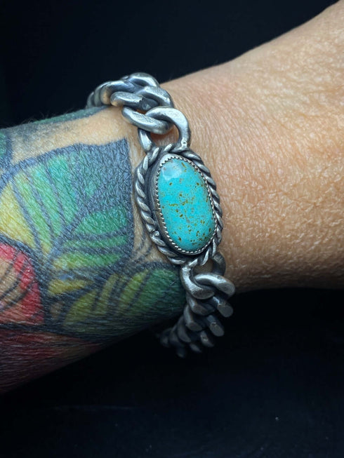 Pulsera Cuban Link Maxi Turquesa Origen