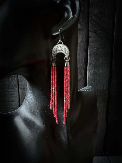 Engraved Moon Seeds Earrings
