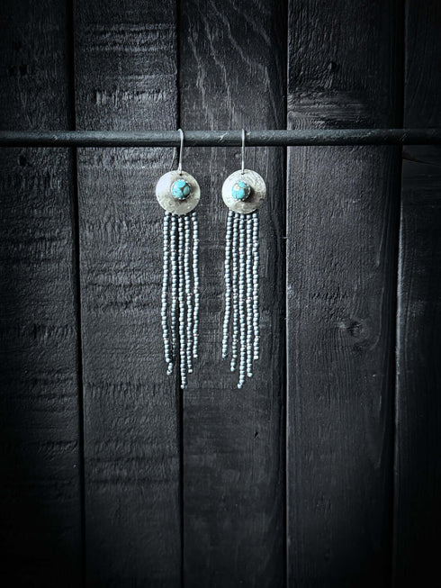 Pendientes Seeds Plata Redondo y Turquesa