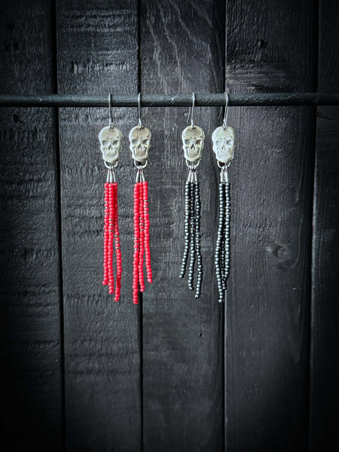 Pendientes Seeds Plata Skull