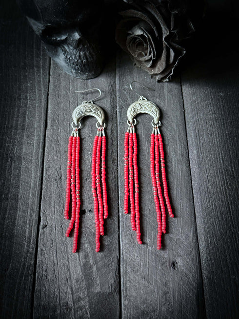 Engraved Moon Seeds Earrings